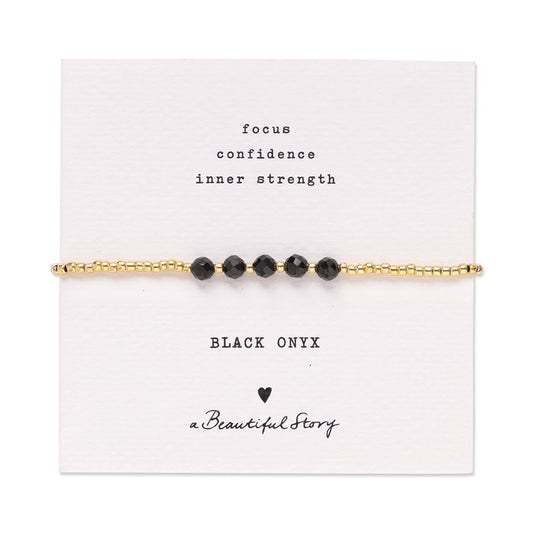 Essential Black Onyx Bracelet Gold Colored