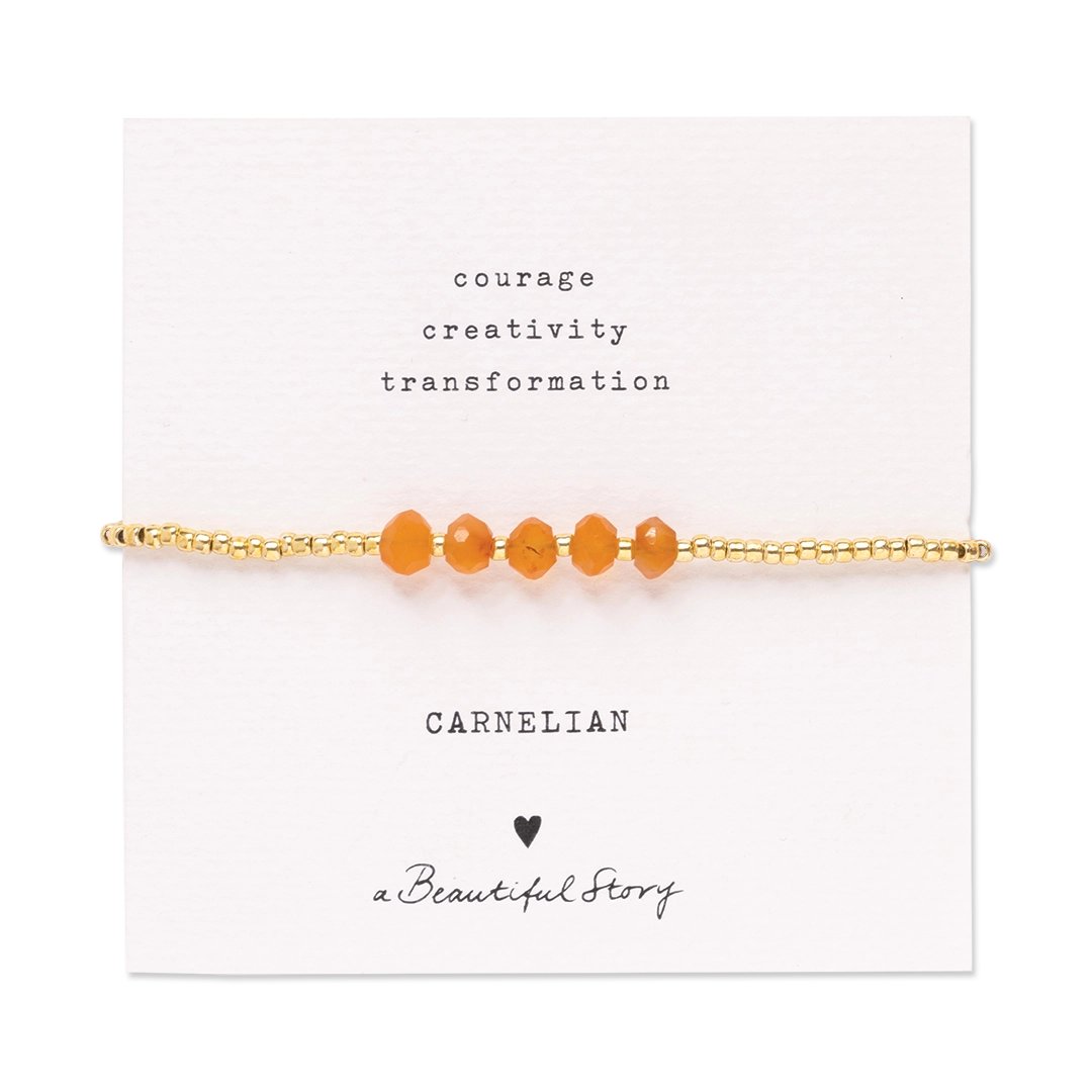 Essential Carnelian Bracelet Gold Colored