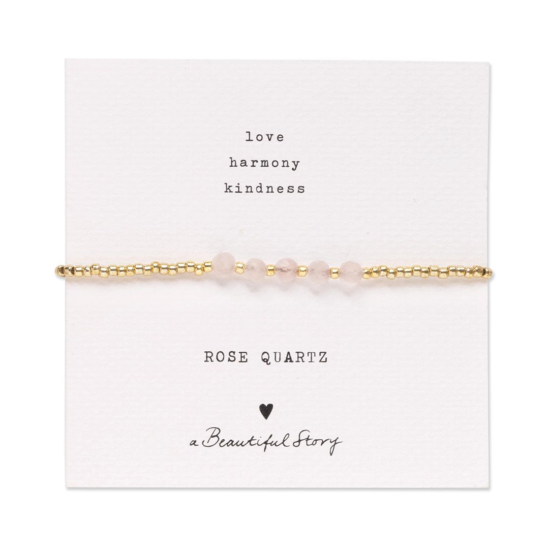 Essential Rose Quartz Bracelet Gold Colored