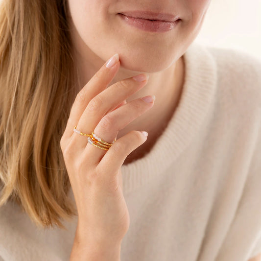 Clarity Labradorite Ring Gold Colored