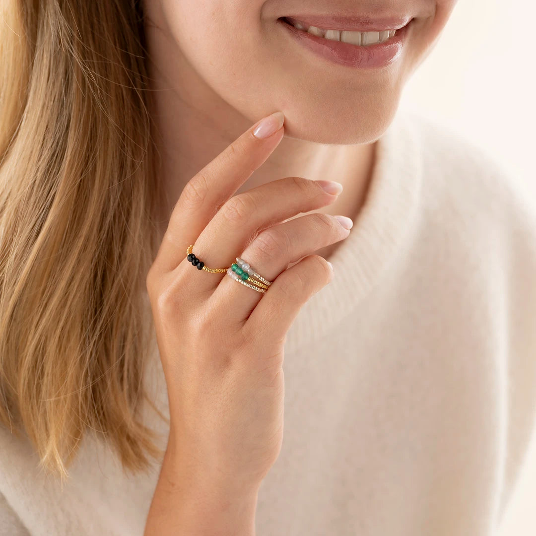 Clarity Labradorite Ring Silver Colored