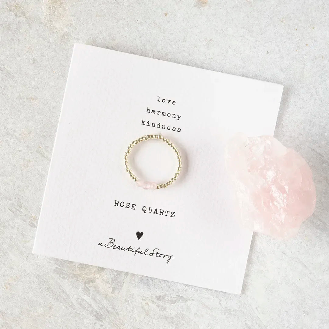 Clarity Rose Quartz Ring Silver Colored