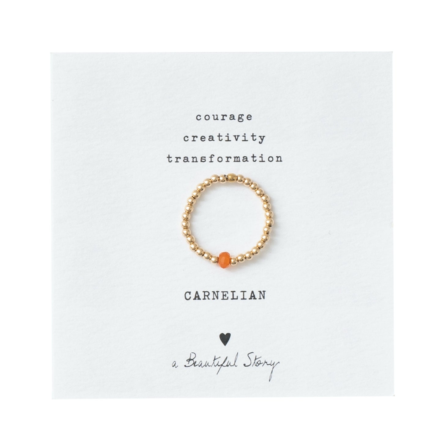 Sparkle Carnelian Gold Colored Ring - M/L