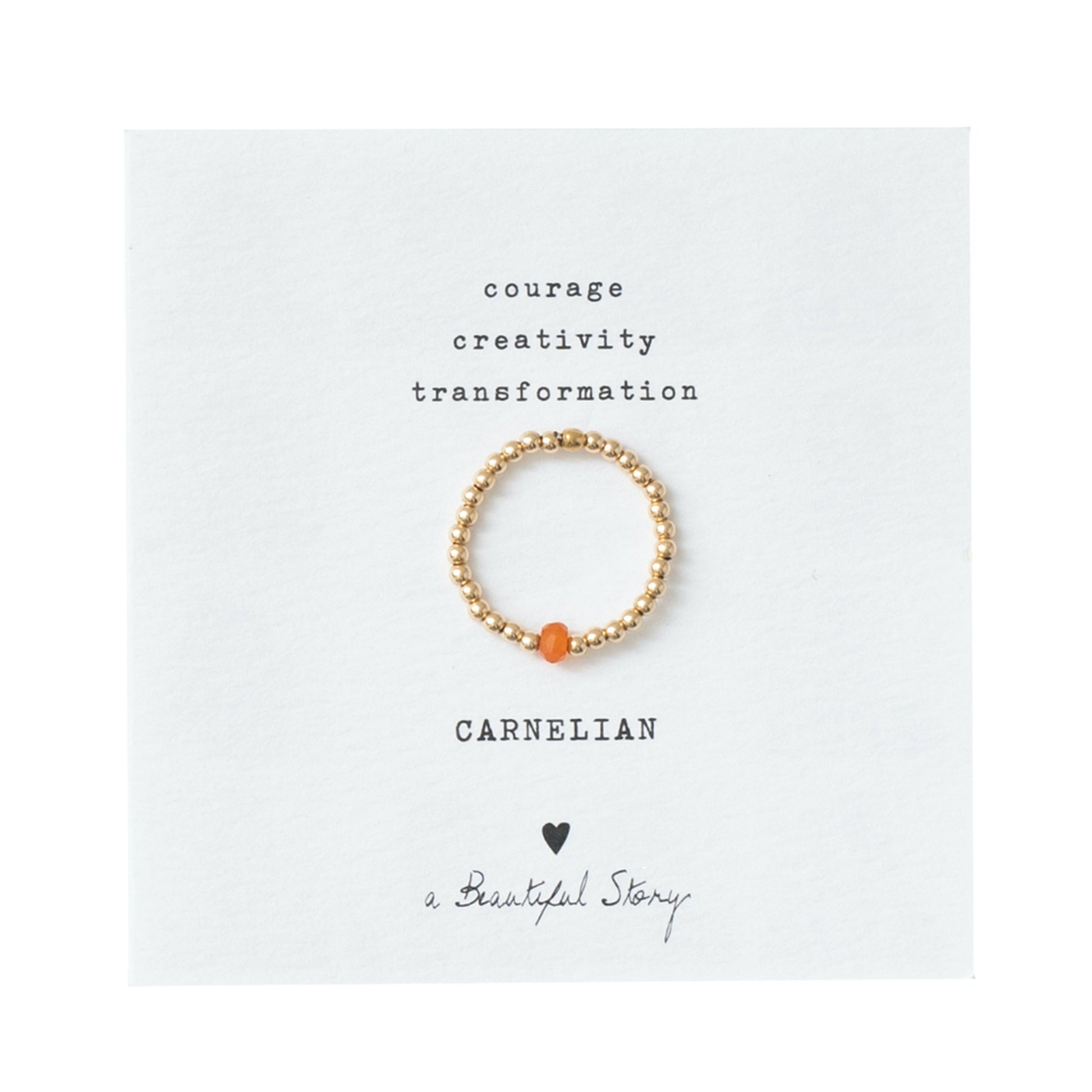 Sparkle Carnelian Gold Colored Ring - M/L