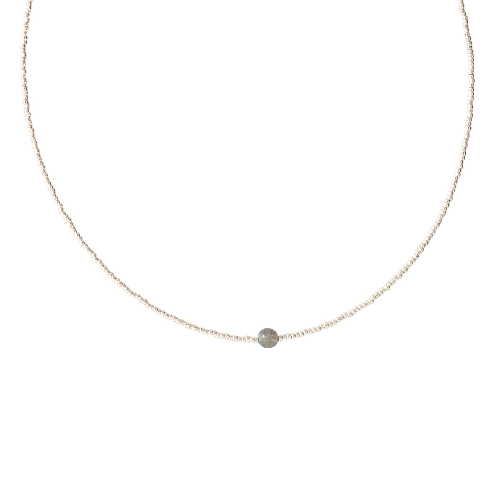 Flora Labradorite Silver Colored Necklace