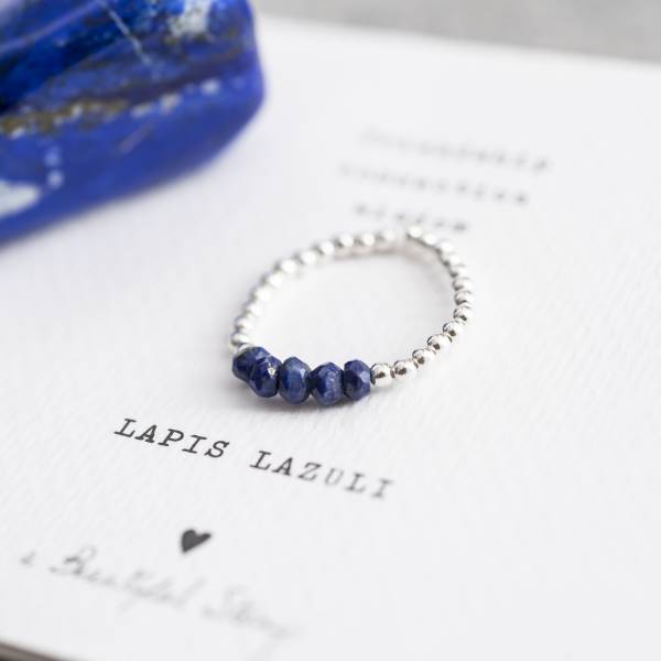 Beauty Lapis Lazuli Silver Colored Ring - M/L