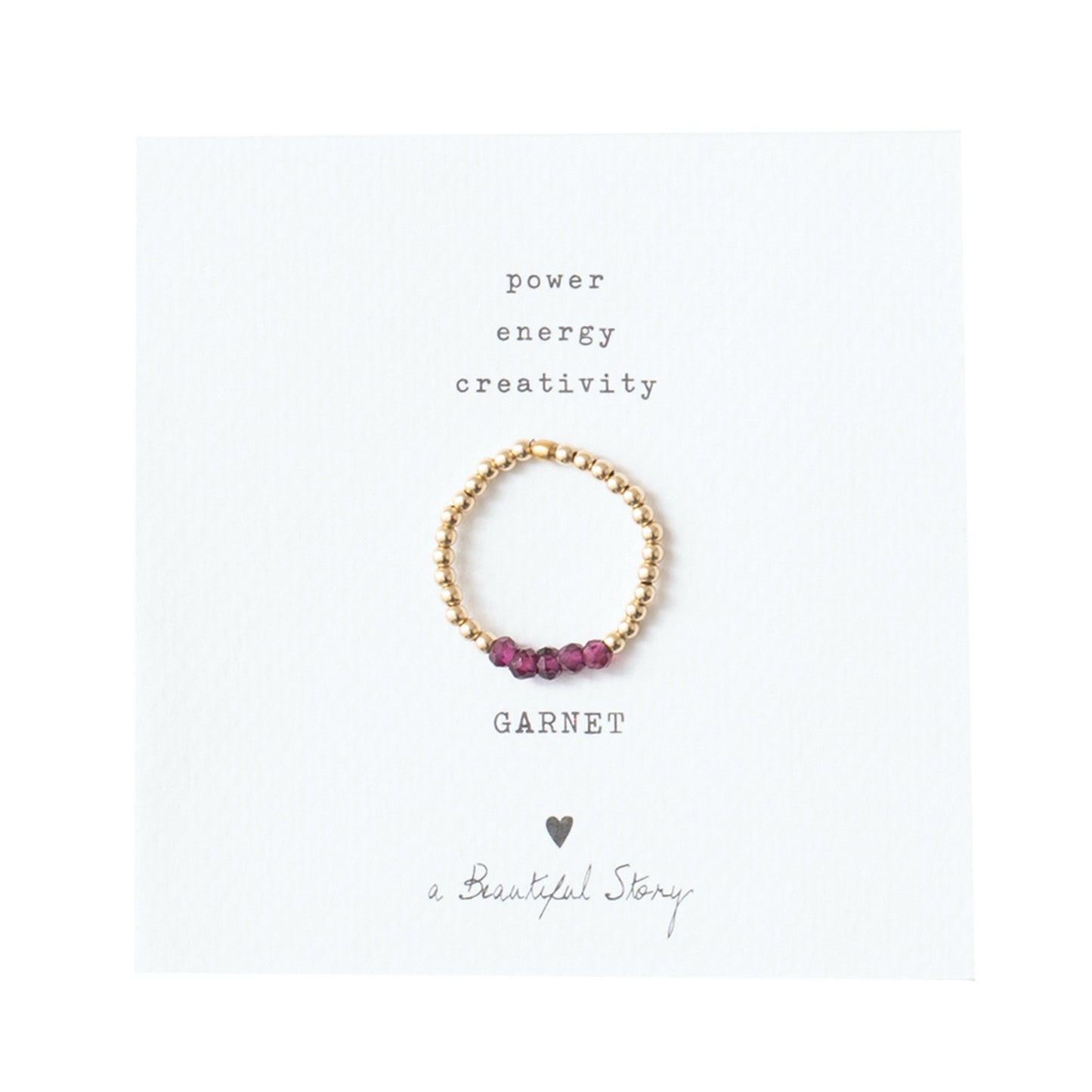 Beauty Garnet Gold Colored Ring - M/L