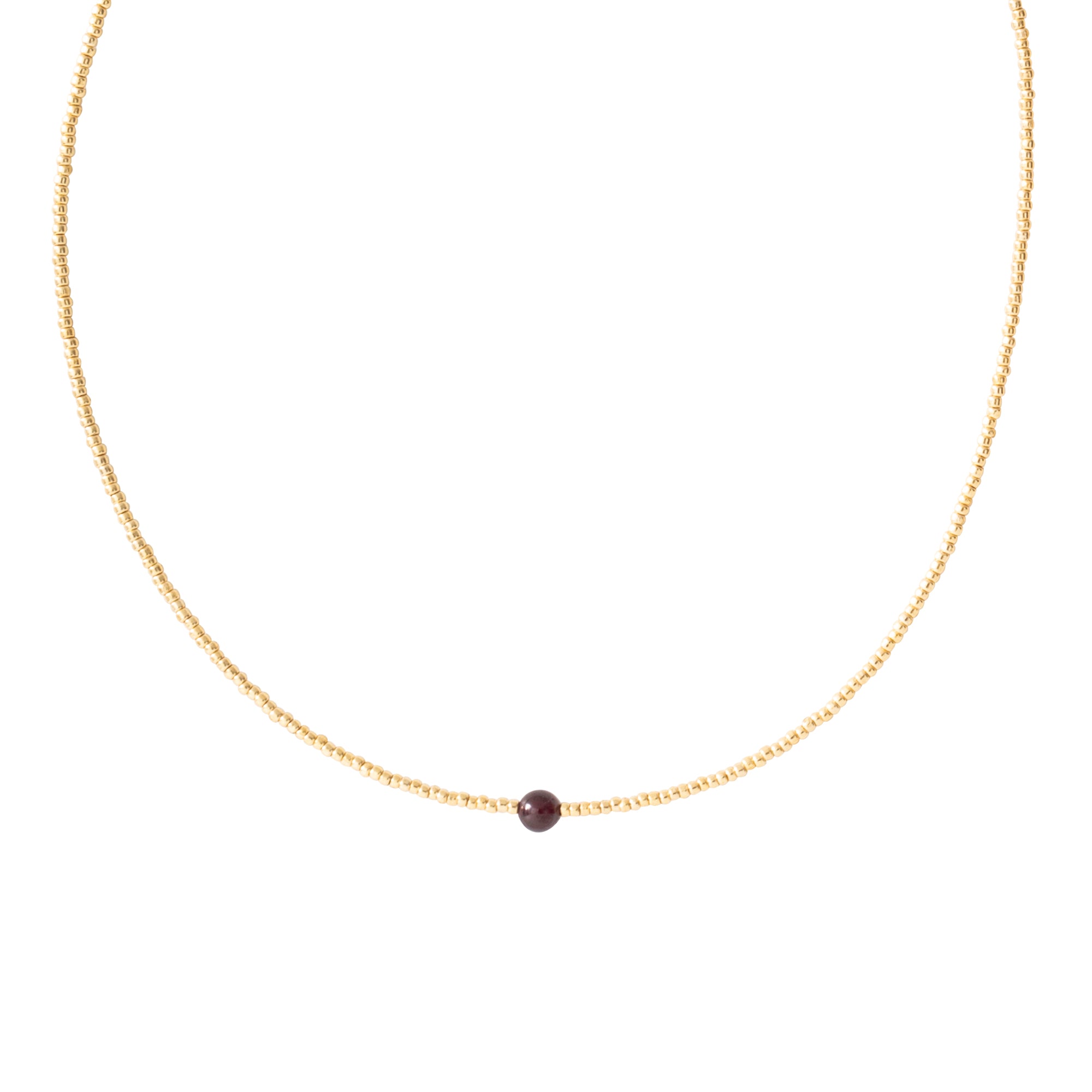 Flora Garnet Gold Colored Necklace