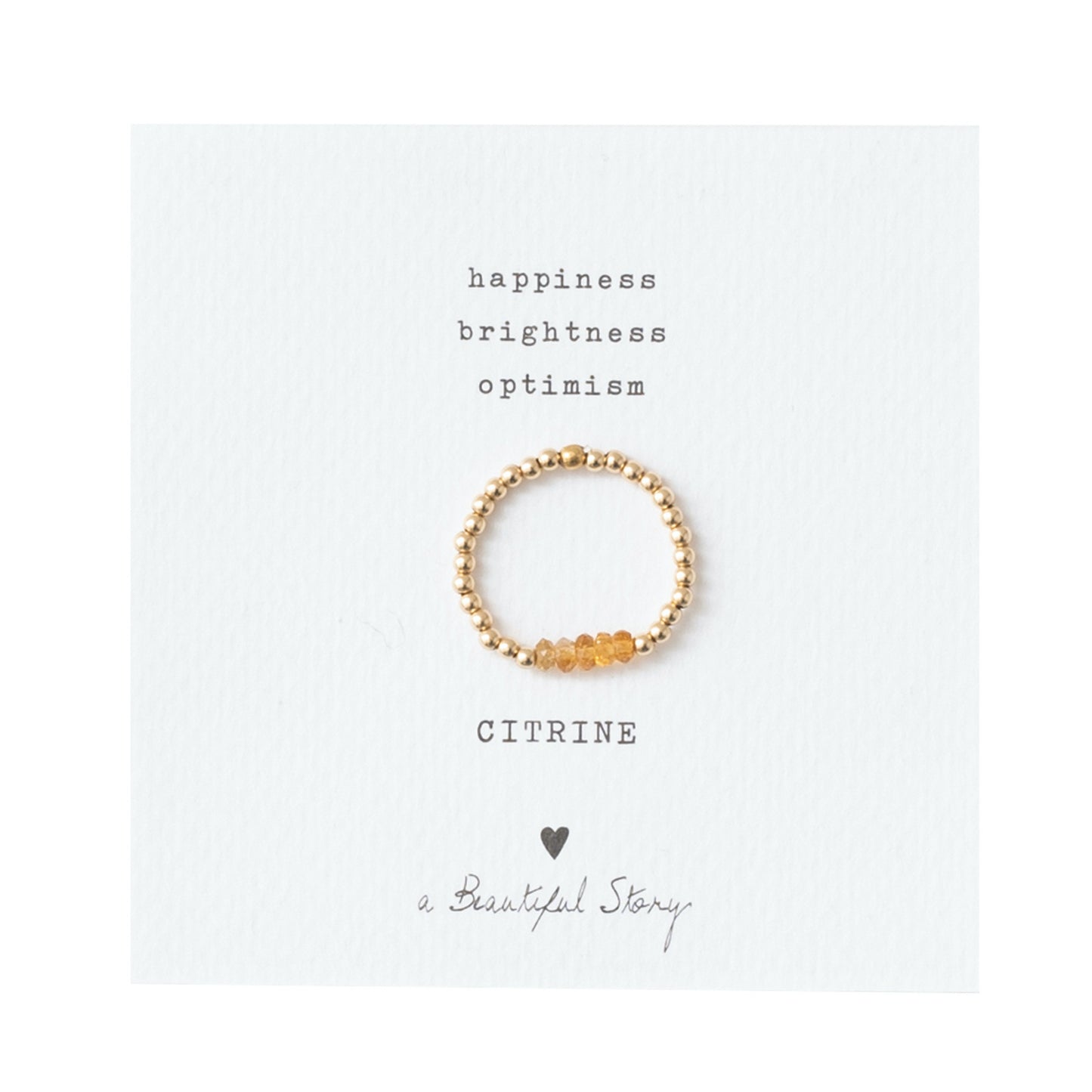 Beauty Citrine Gold Colored Ring - M/L