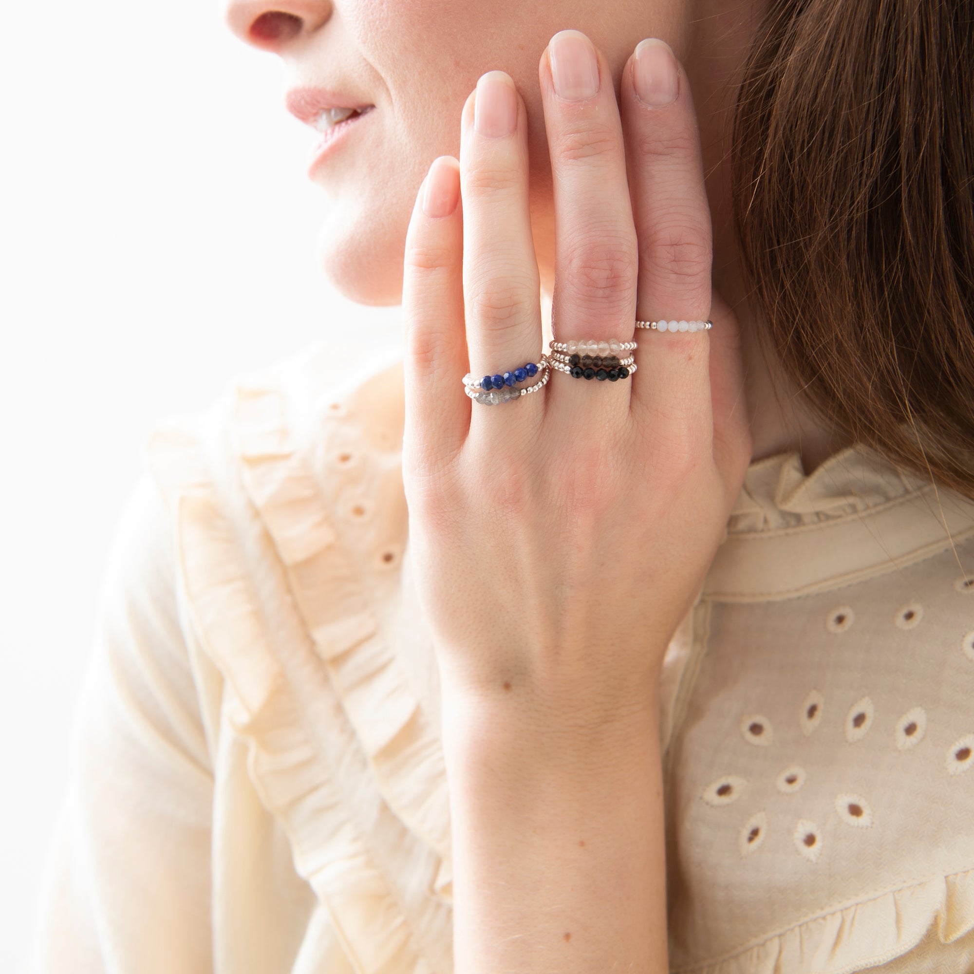 Beauty Smokey Quartz Silver Colored Ring - M/L