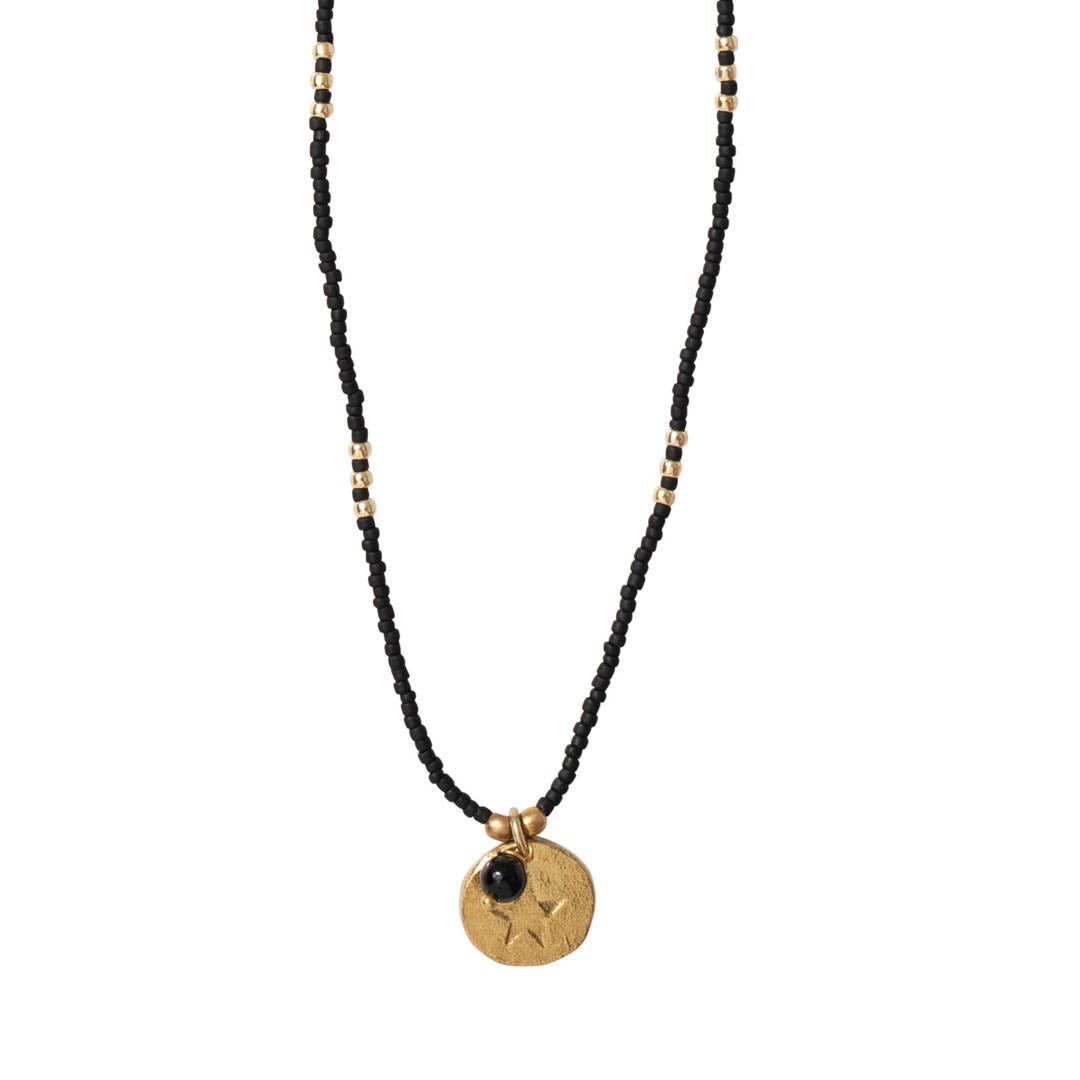 Timeless Black Onyx Gold Colored Necklace