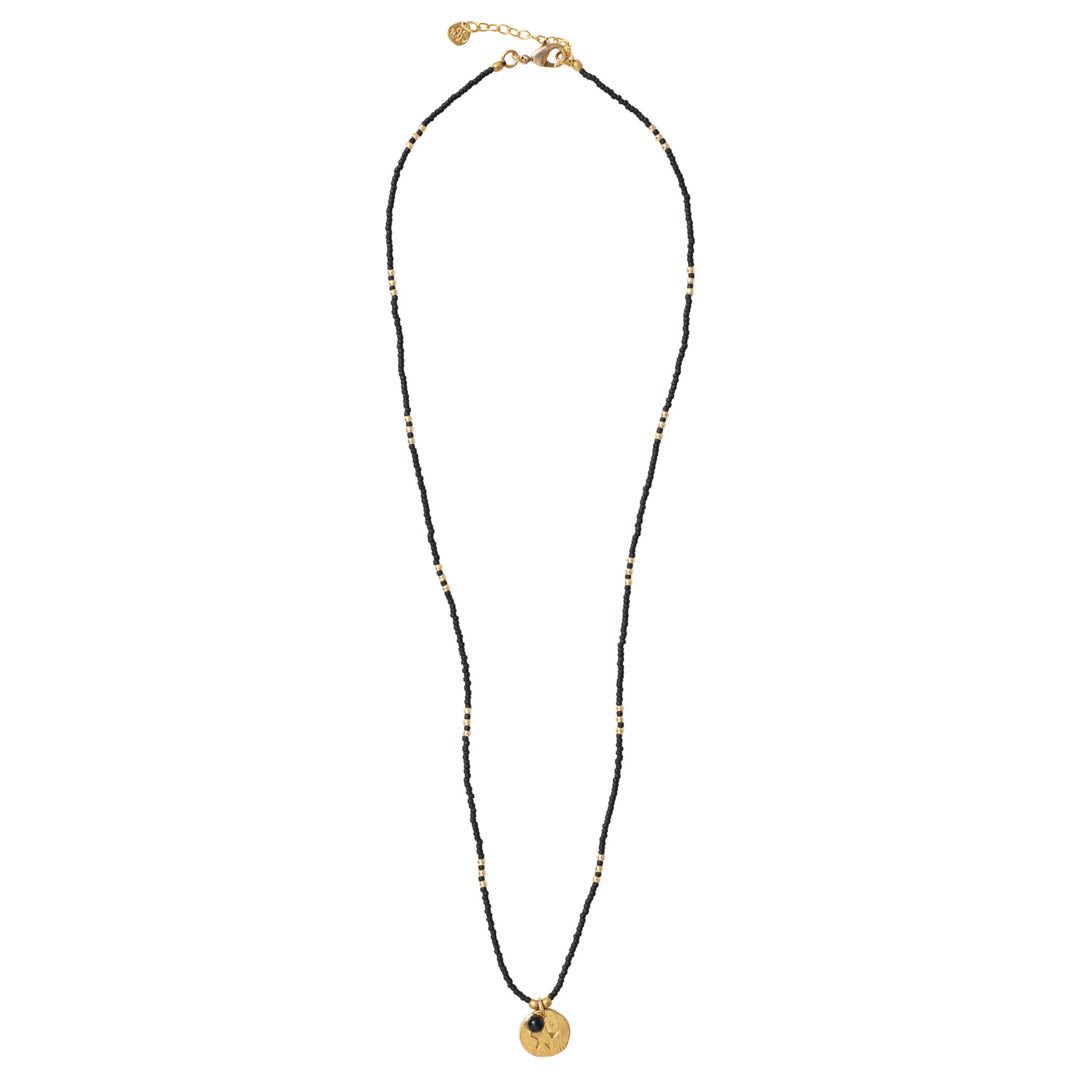 Timeless Black Onyx Gold Colored Necklace