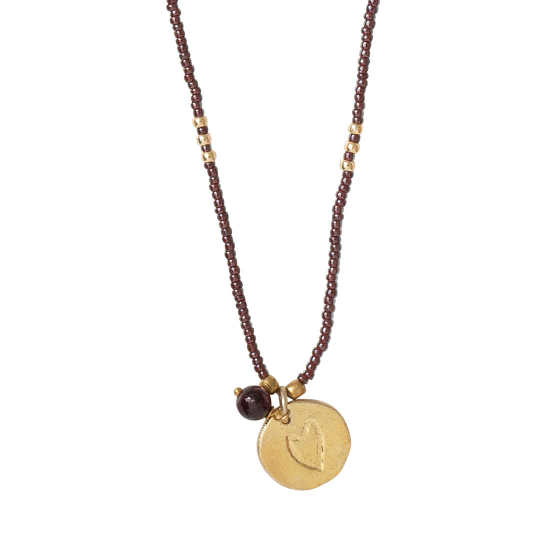 Timeless Garnet Gold Colored Necklace