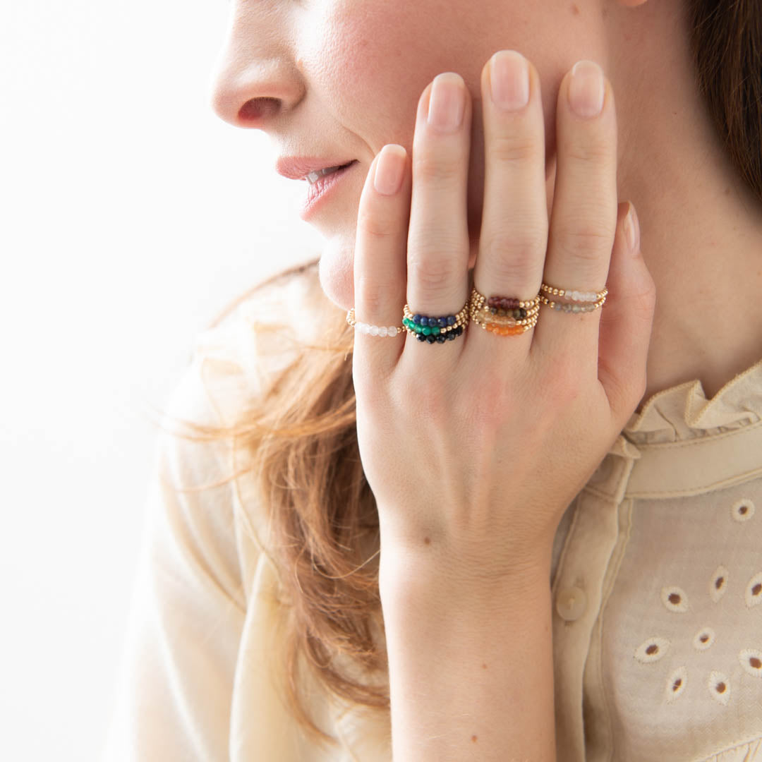 Beauty Rose Quartz Gold Colored Ring - S/M