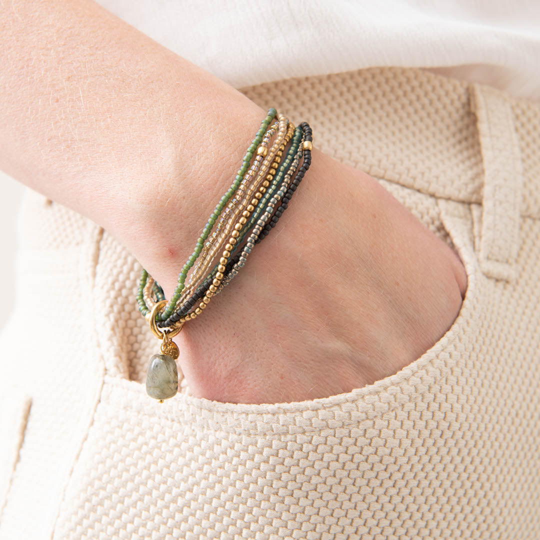 Nirmala Labradorite Gold Colored Bracelet