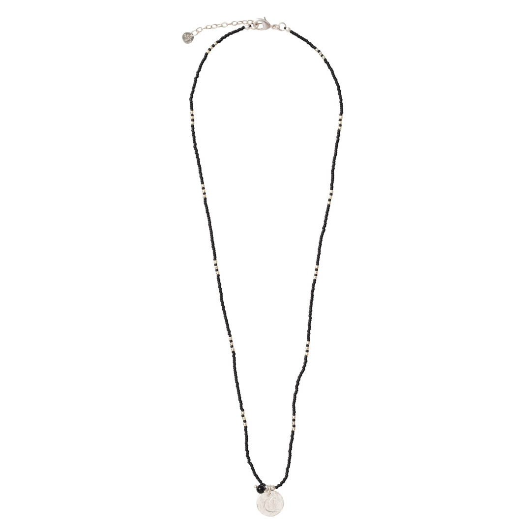 Timeless Black Onyx Silver Colored Necklace