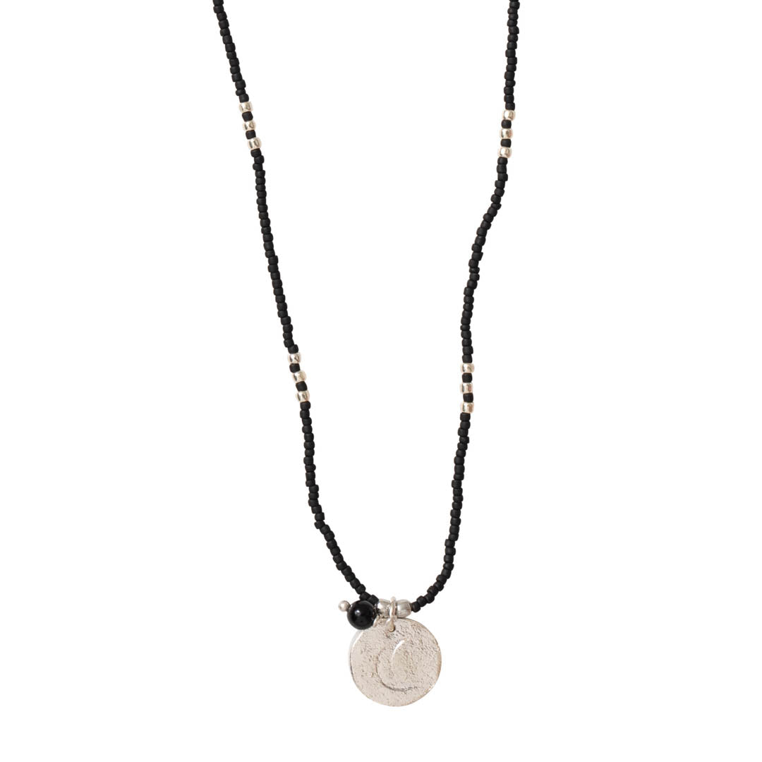 Timeless Black Onyx Silver Colored Necklace