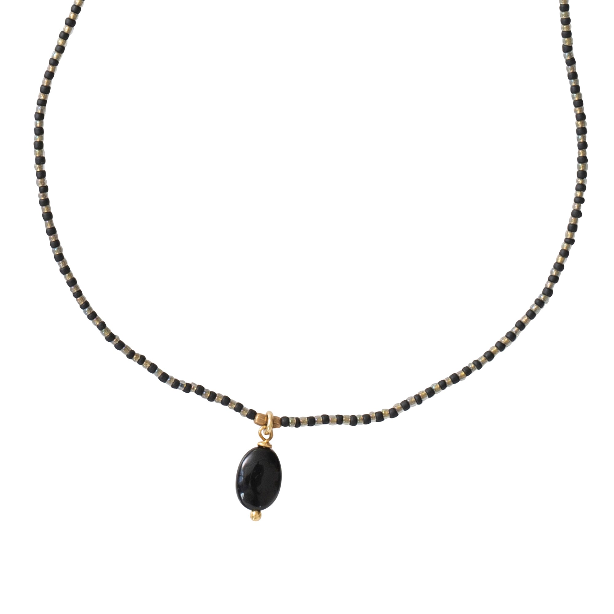 Magical Black Onyx Gold Necklace