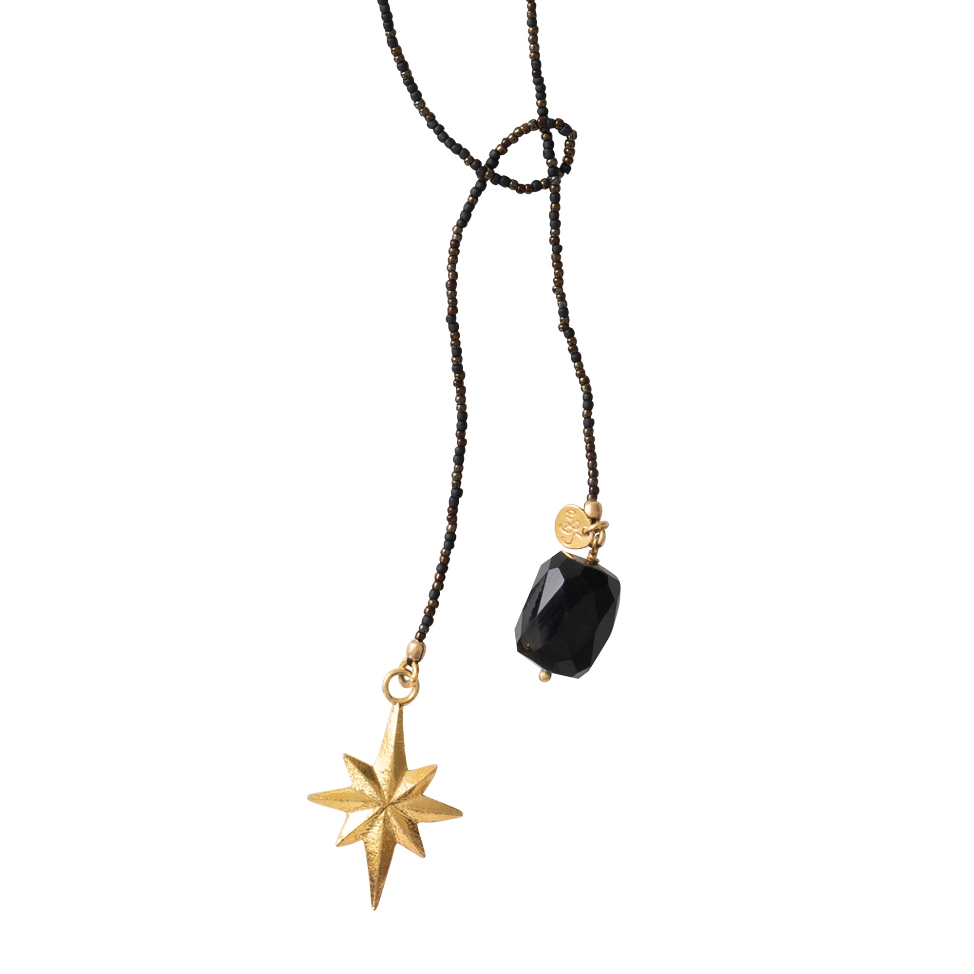 Nova Black Onyx Gold Necklace