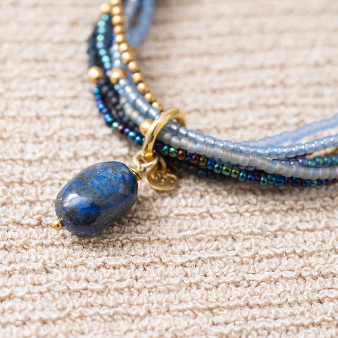 Nirmala Lapis Lazuli Gold Colored Bracelet