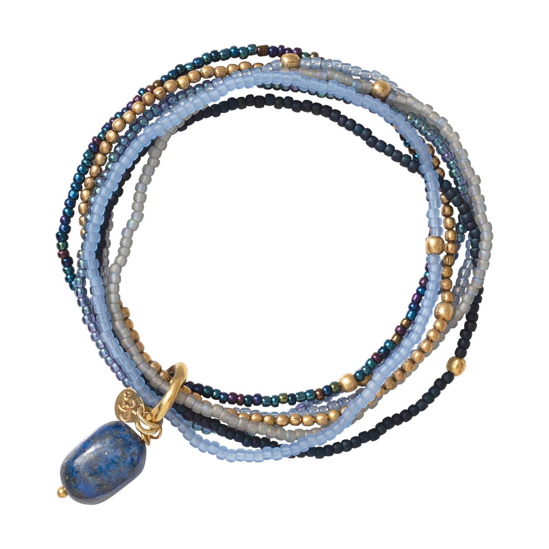 Nirmala Lapis Lazuli Gold Colored Bracelet