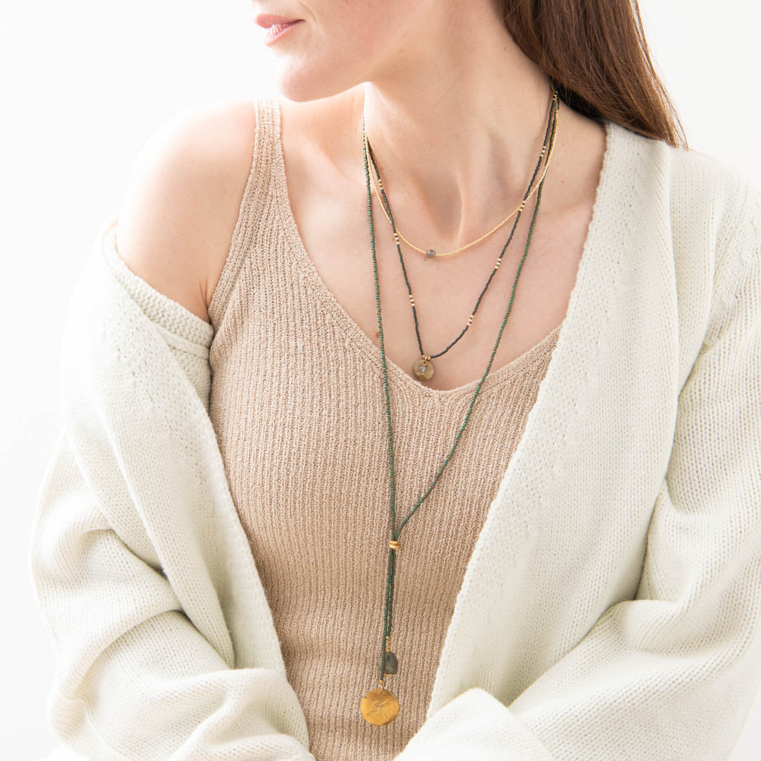 Timeless Labradorite Gold Colored Necklace