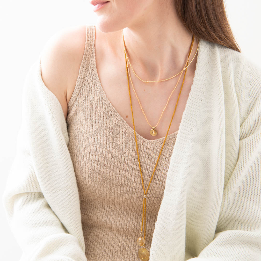 Timeless Citrine Gold Colored Necklace