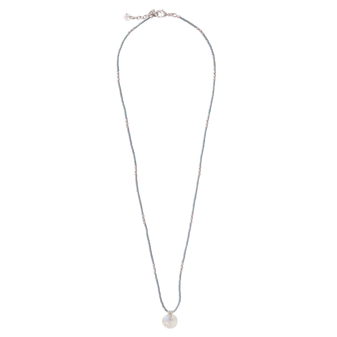 Timeless Blue Lace Agate Silver Colored Necklace