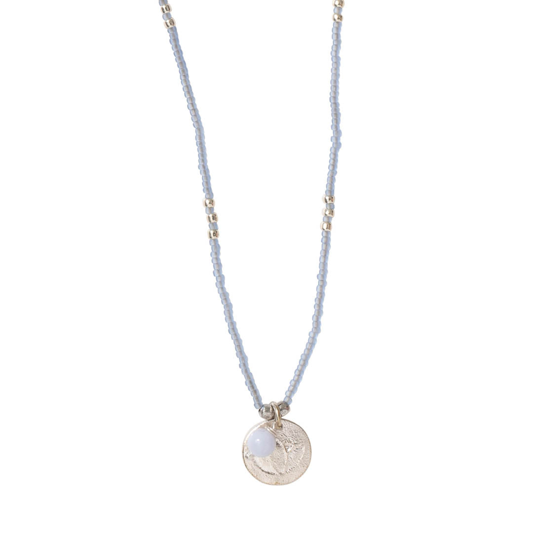 Timeless Blue Lace Agate Silver Colored Necklace