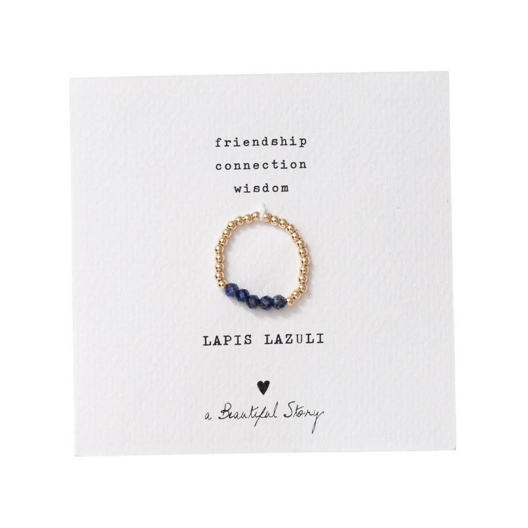 Beauty Lapis Lazuli Gold Colored Ring - M/L