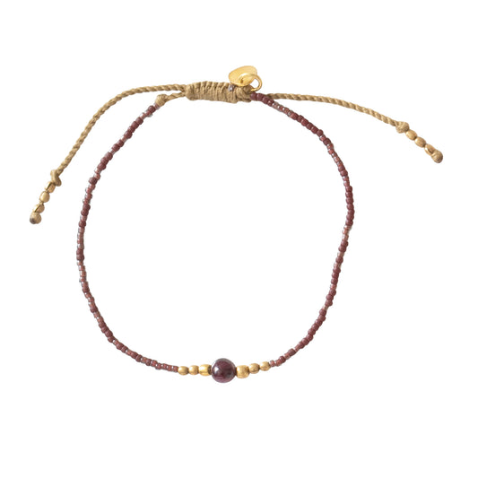 Iris Garnet Gold Colored Bracelet