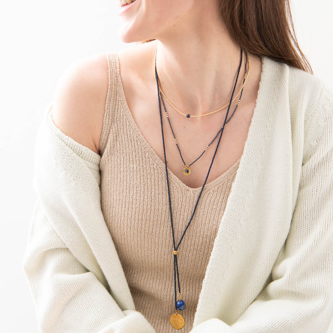 Timeless Lapis Lazuli Gold Colored Necklace