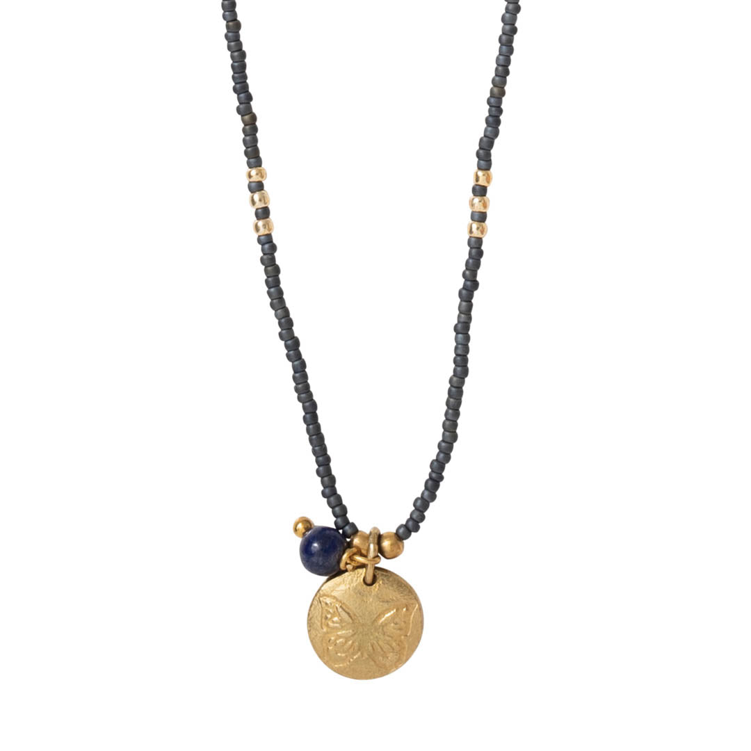 Timeless Lapis Lazuli Gold Colored Necklace