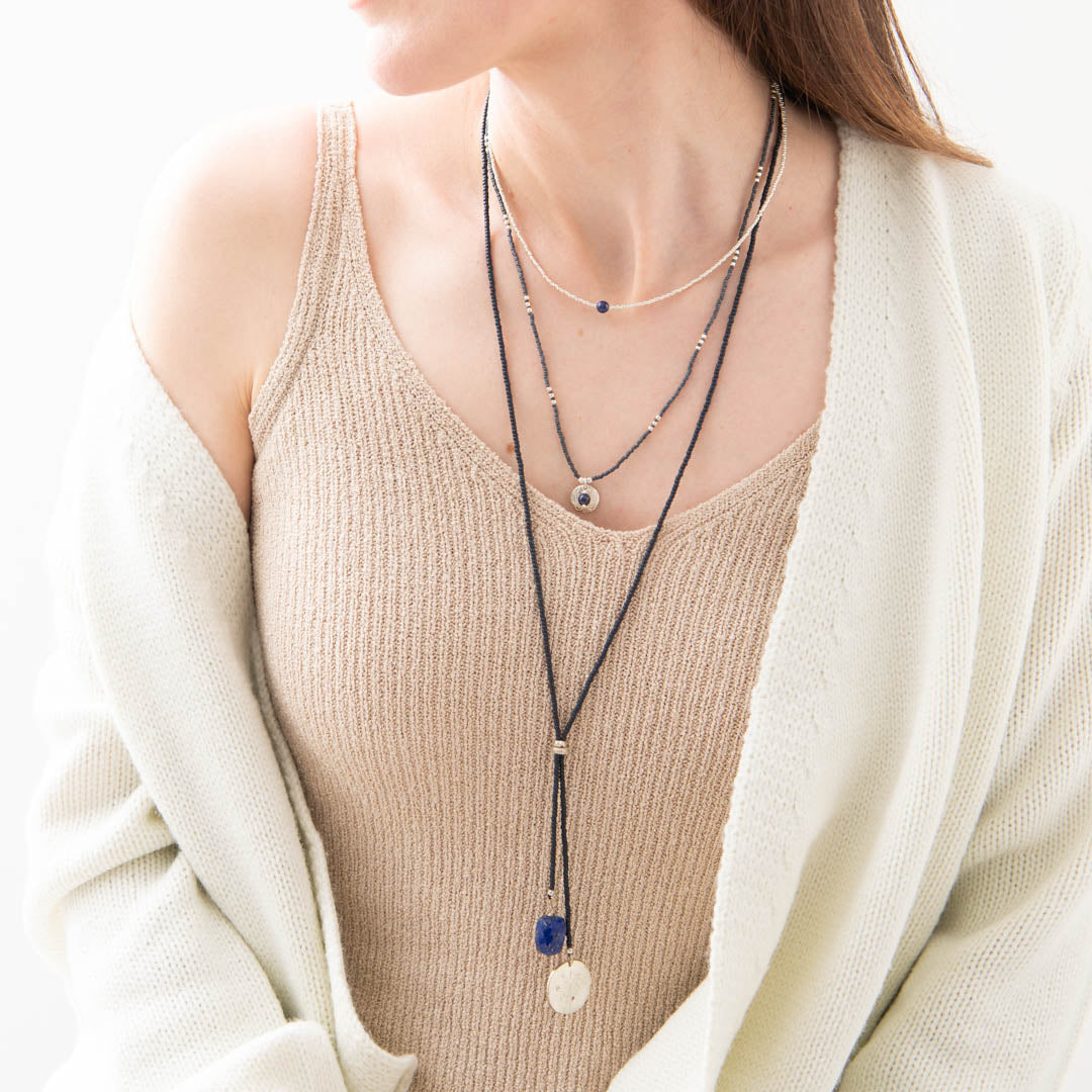 Timeless Lapis Lazuli Silver Colored Necklace