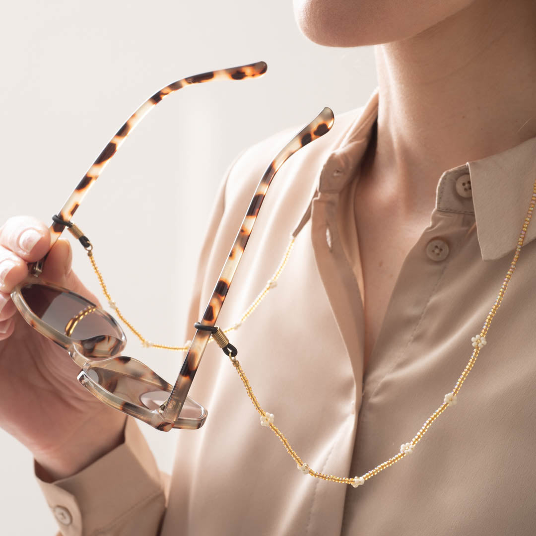 Flower Citrine Gold Glasses Cord