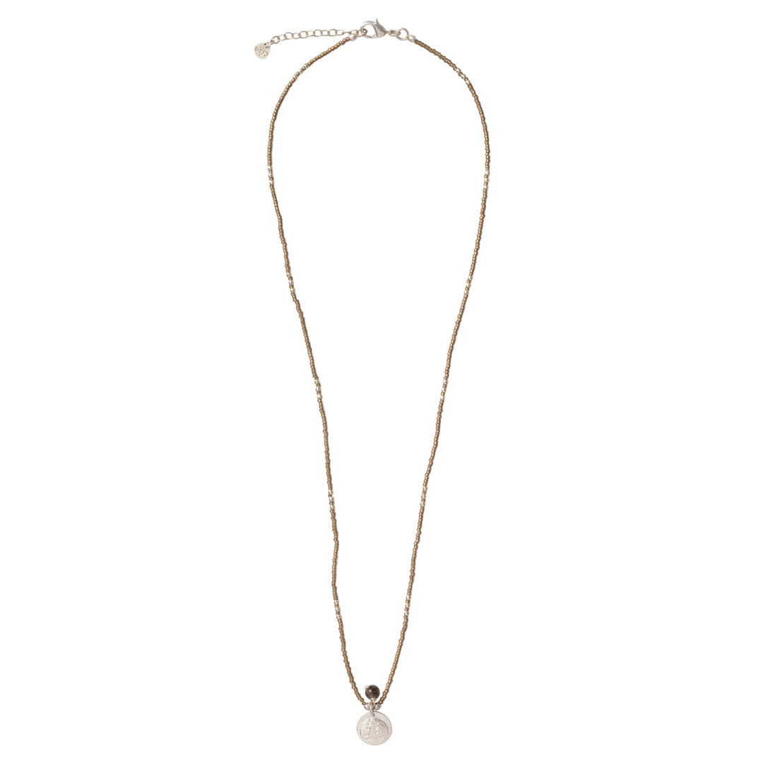 Timeless Smokey Quartz Silver Colored Necklace