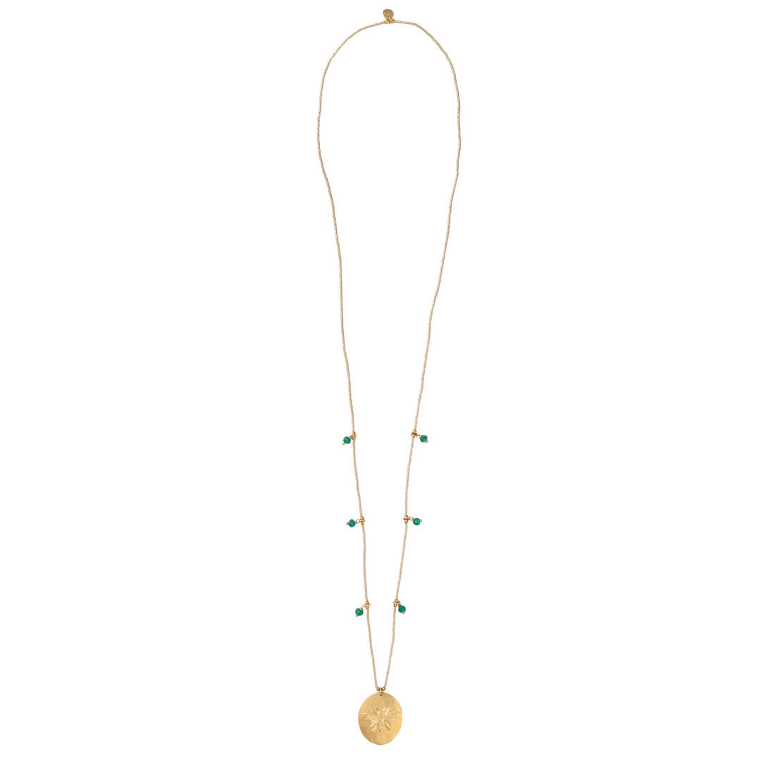 Feminine Aventurine Gold Necklace