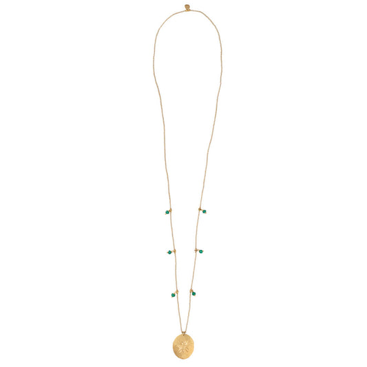 Feminine Aventurine Gold Necklace