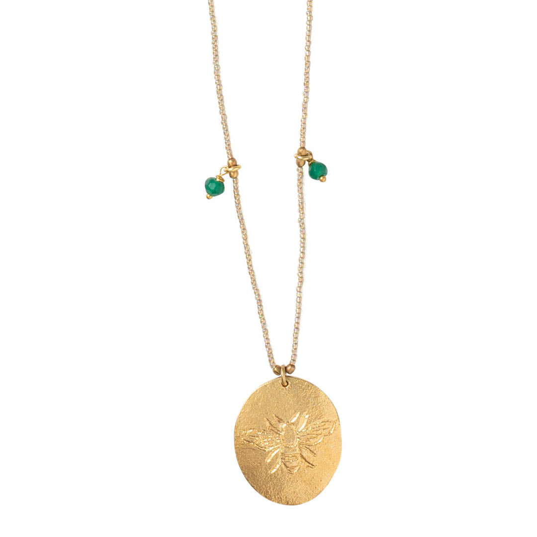 Feminine Aventurine Gold Necklace