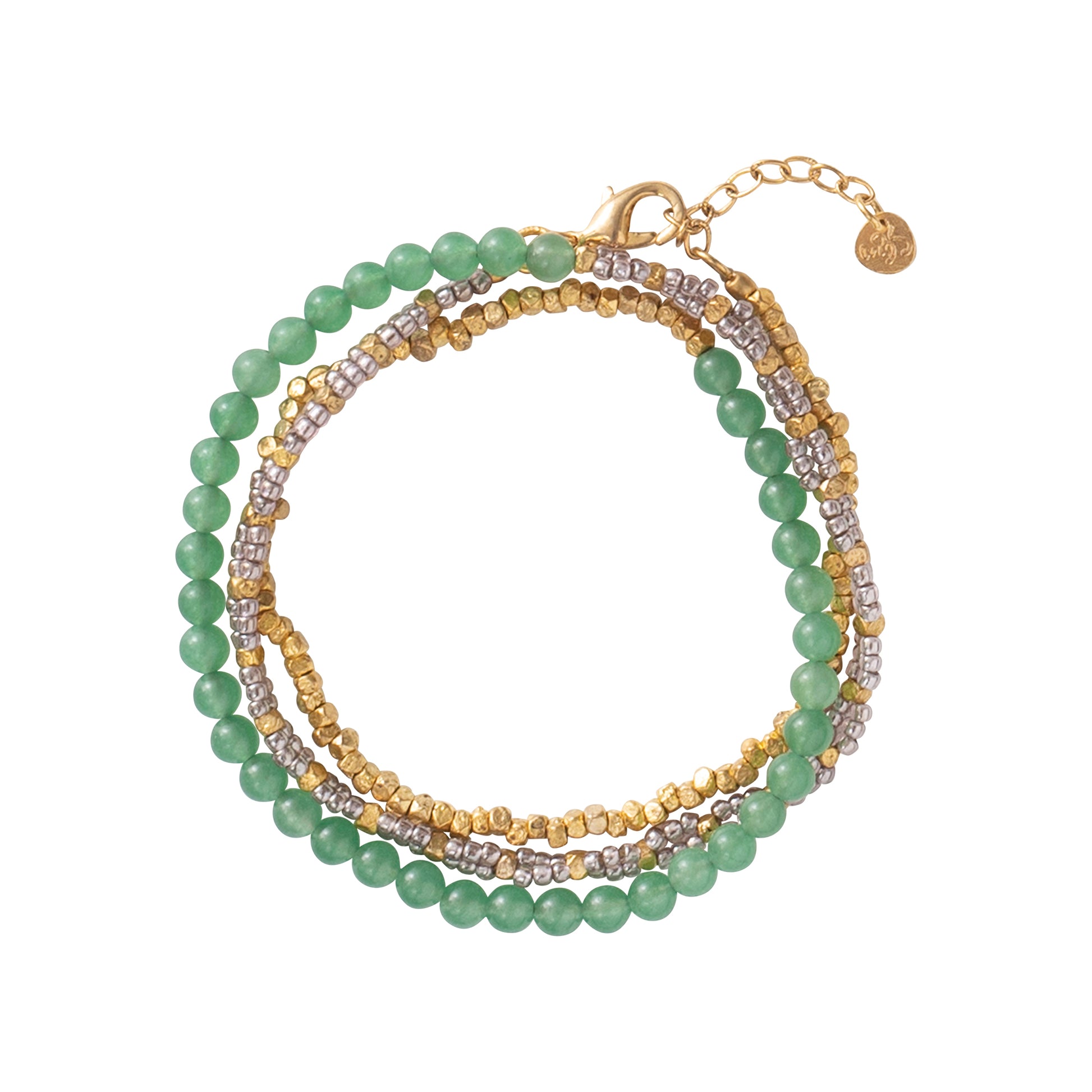 Loving Aventurine Gold Colored Bracelet