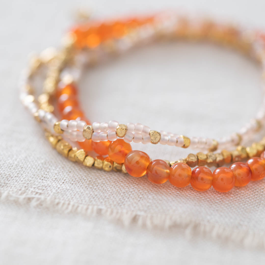 Loving Carnelian Gold Colored Bracelet