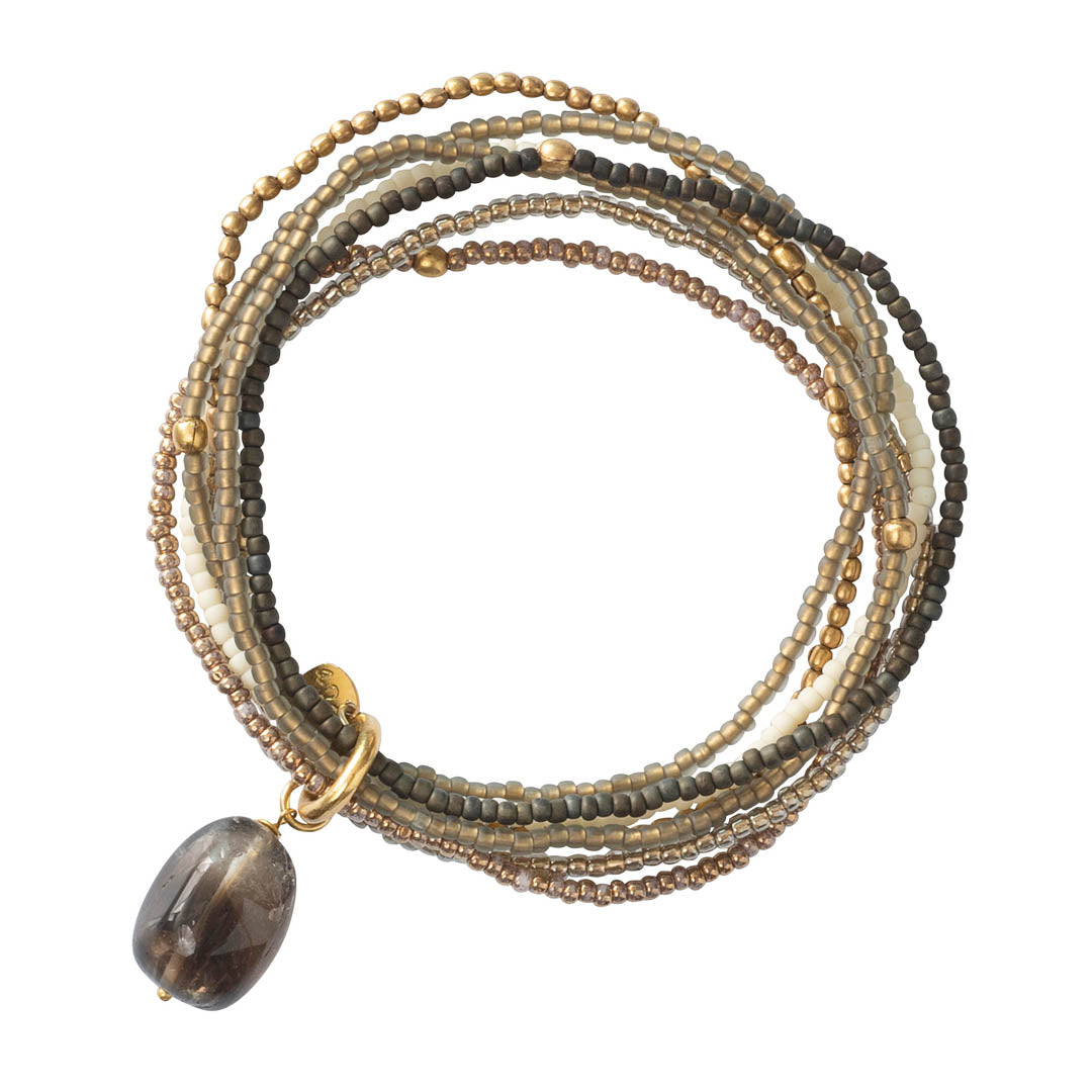 Nirmala Smokey Quartz Gold Colored Bracelet