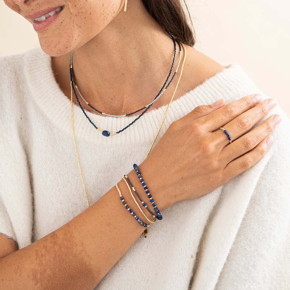 Energy Lapis Lazuli Gold Bracelet