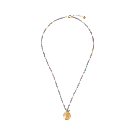 Prayer Aventurine Gold Colored Necklace