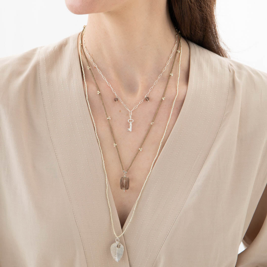 Paradise Smokey Quartz Silver Necklace