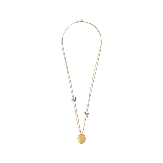 Courage Aventurine Gold Colored Necklace