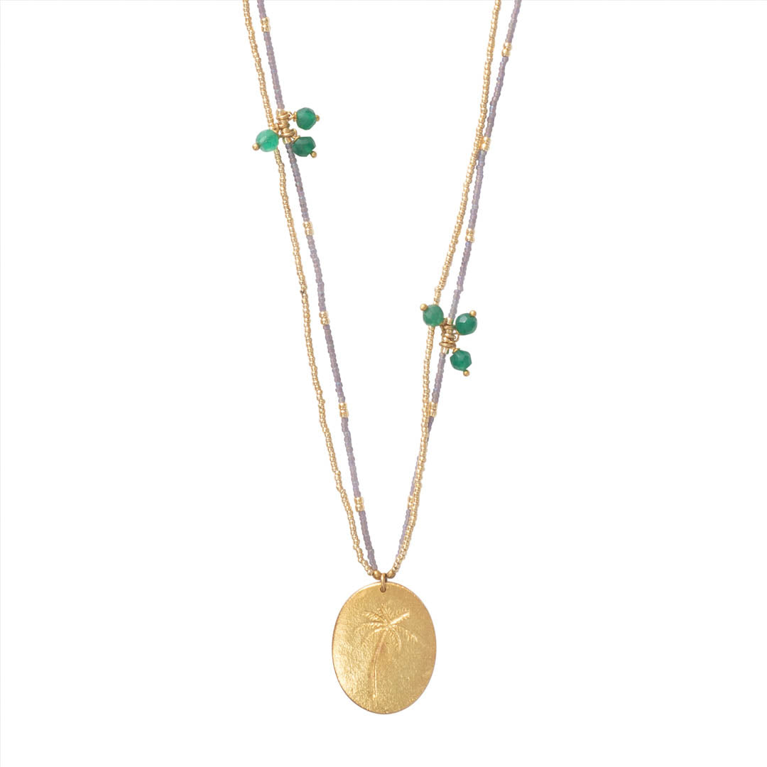 Courage Aventurine Gold Colored Necklace