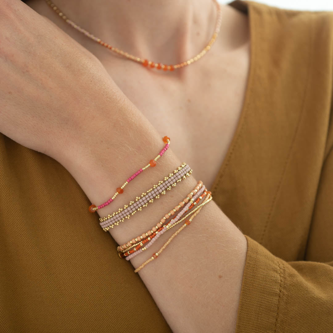 Warrior Carnelian Gold Colored Bracelet