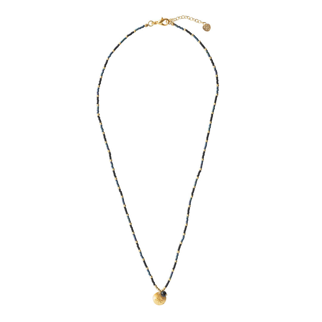 Fresh Black Onyx Gold Necklace