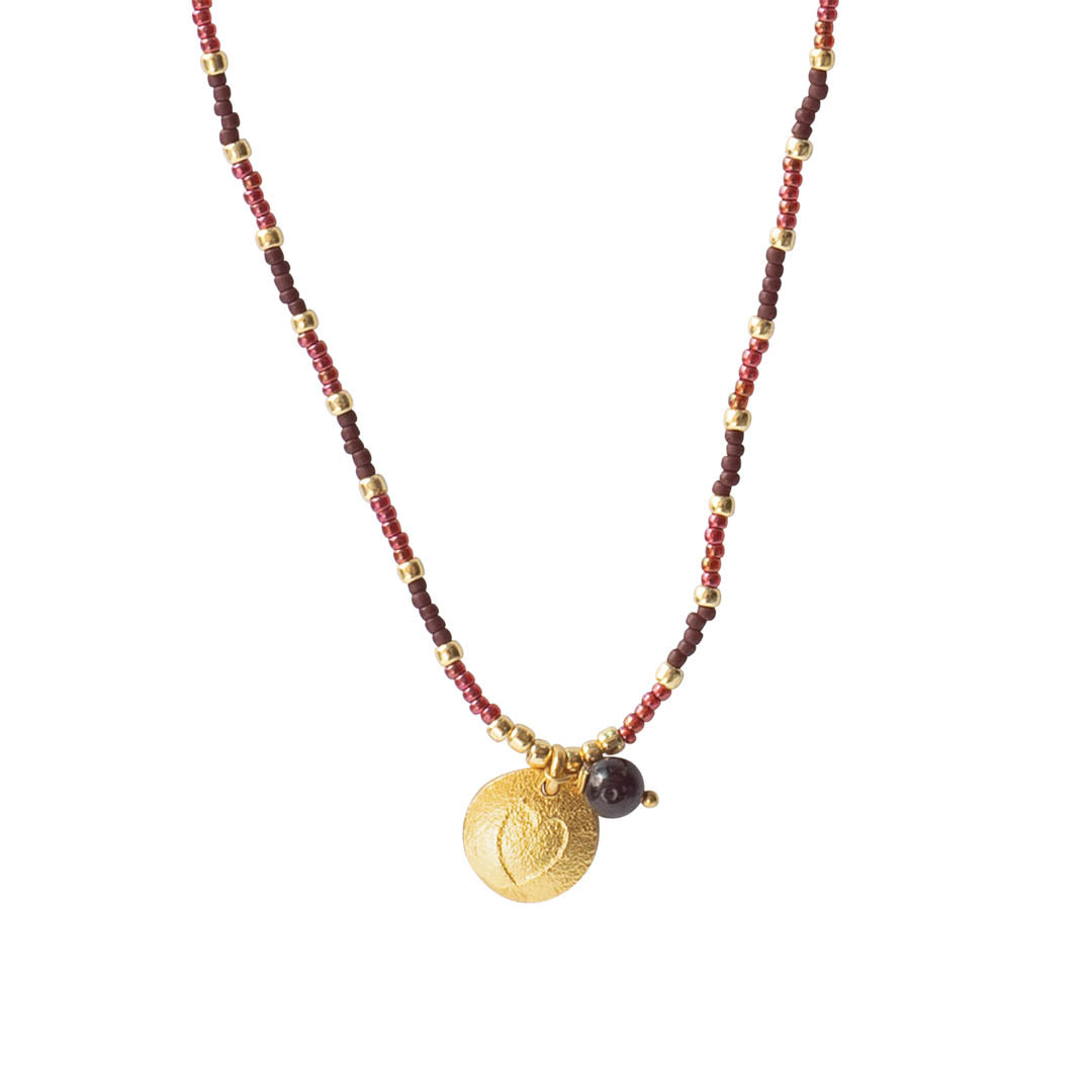 Fresh Garnet Gold Necklace